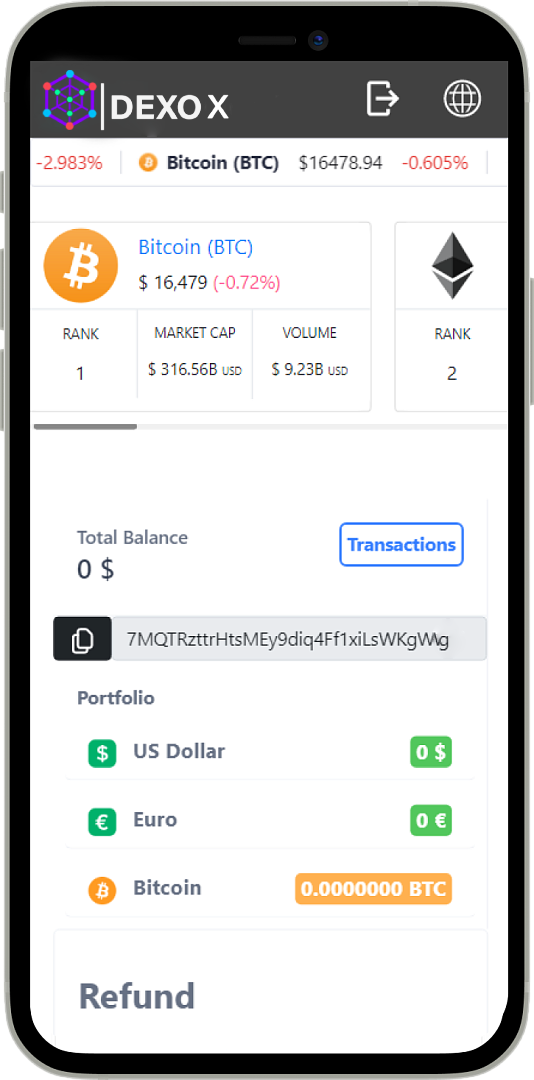 Balance wallet app screenshot